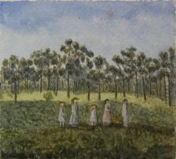 A Walk In The Paddock Oil Painting by Emma Minnie Boyd