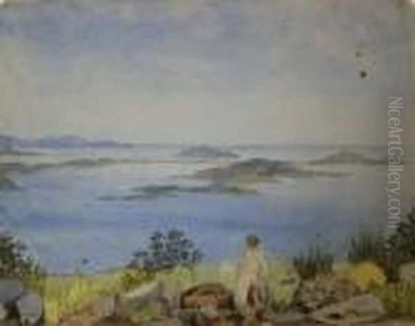 Gazing Out To Sea Oil Painting by Emma Minnie Boyd