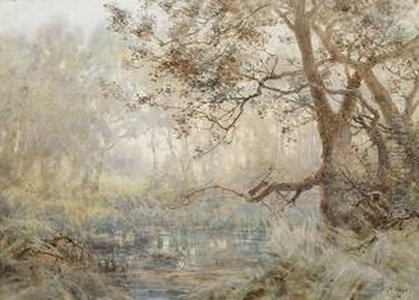 The Heron's Pool Oil Painting by Emma Minnie Boyd