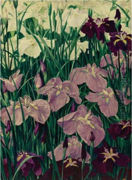 Irises Oil Painting by J. Rutherford Boyd