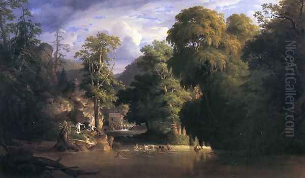 The Old Swimming Hole Oil Painting by James Arthur Benade