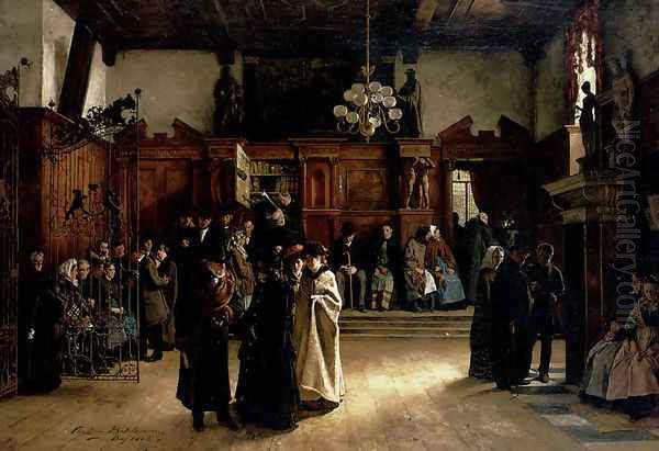 Im Gerichtsvorsaal 1883 Oil Painting by Christian Ludwig Bokelmann