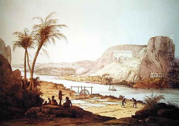 View of the Temples at Abu Simbel, Nubia Oil Painting by Giovanni Battista Belzoni