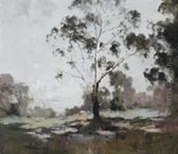 Landscape With White Gum Oil Painting by Theodore Penleigh Boyd