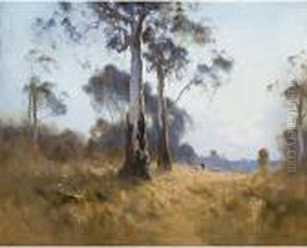 Ghost Gum At Kangaroo Flat Oil Painting by Theodore Penleigh Boyd