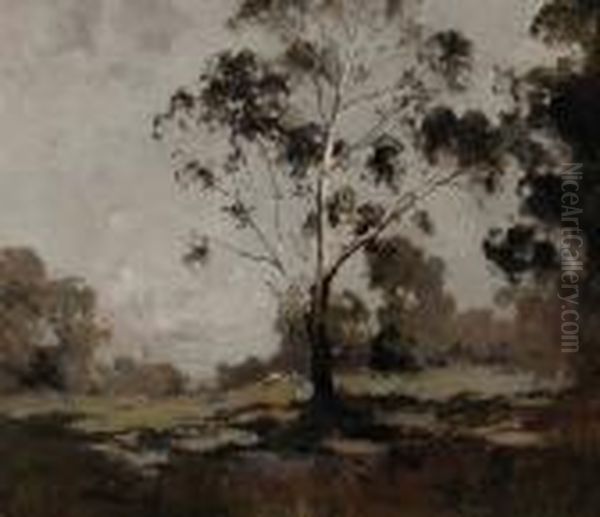 Landscape With White Gum Oil Painting by Theodore Penleigh Boyd