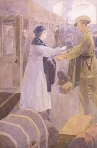 The Farewell; Going Home; Troop Ship Oil Painting by Theodore Penleigh Boyd