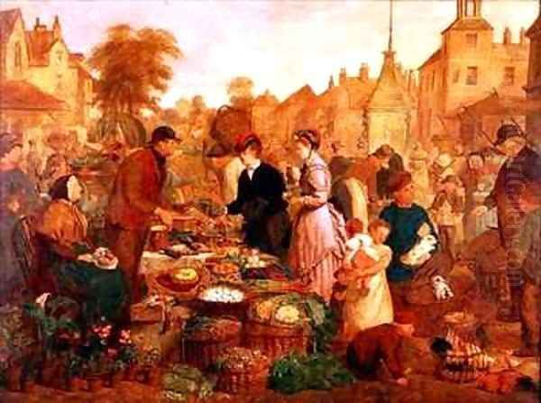 Market Day Oil Painting by Henry Charles Bryant