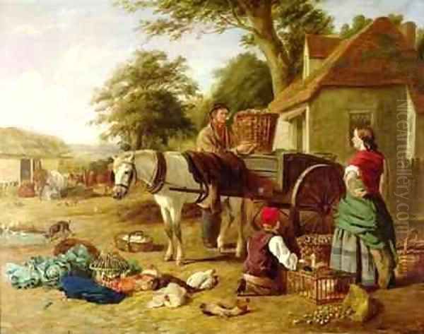 The Market Cart Oil Painting by Henry Charles Bryant