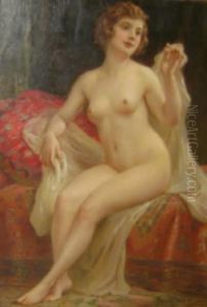 Jeune Femme Dans Son Interieur Oil Painting by Abel Dominique Boye