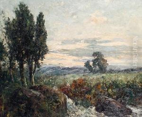 A Country Landscape At Dawn Oil Painting by George Boyle