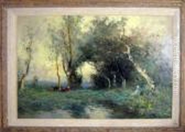 Landscape With Figure Oil Painting by George Boyle