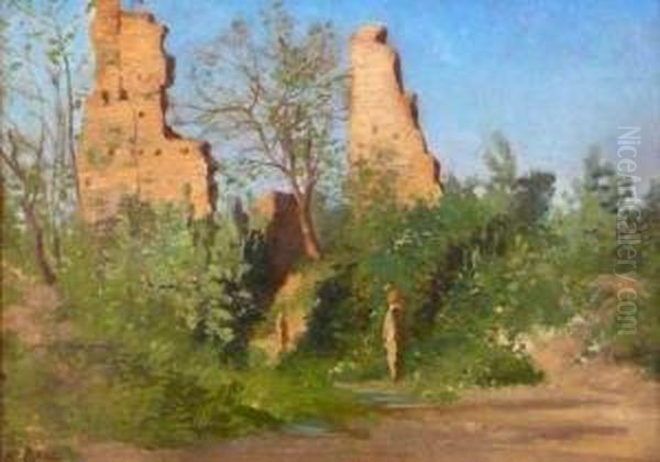 Ruines De Mansoura En Algerie Oil Painting by Honore Boze