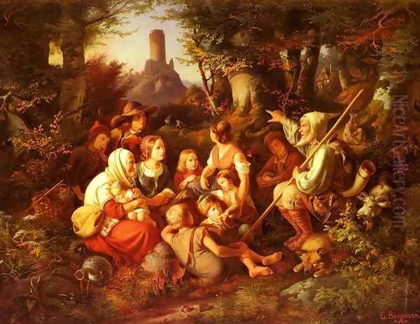 Der Erzahler (The Storyteller) Oil Painting by Georg Bergmann