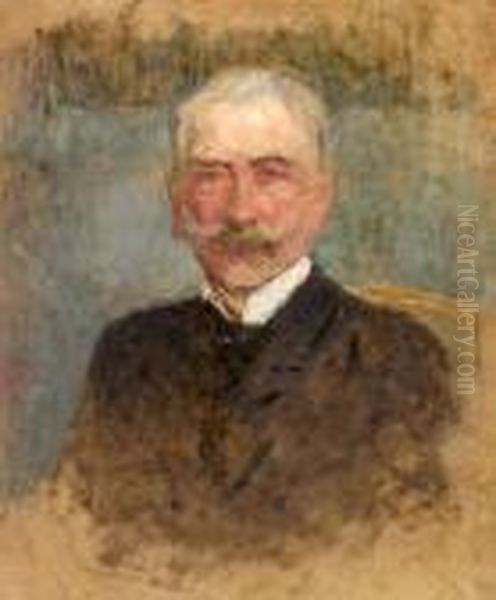 Portret Mezczyzny, 1900-1905 R. Oil Painting by Olga Boznanska