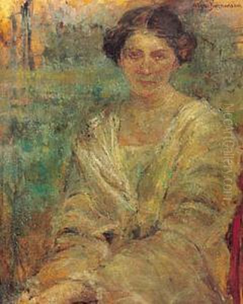 Portret Kobiety, Okolo 1920 Oil Painting by Olga Boznanska