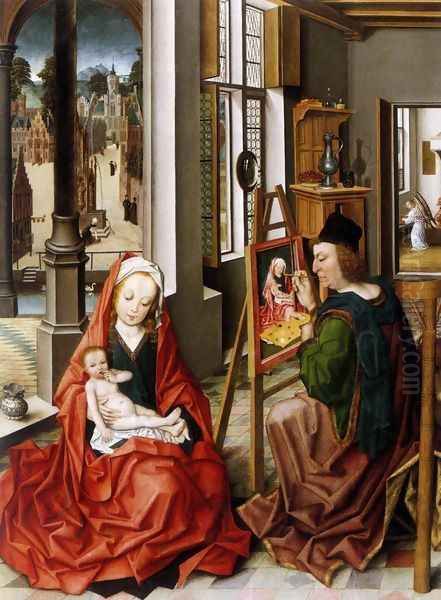 Saint Luke Painting the Virgin c.1470 Oil Painting by Derick Baegert