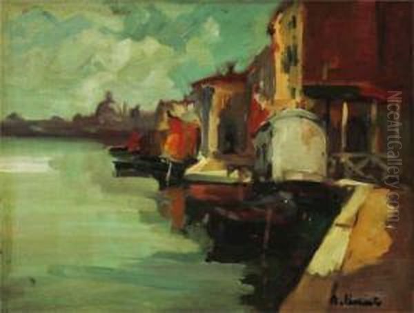 Giudecca Oil Painting by Attilio Bozzato