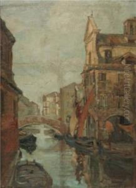 Canal Vena Chioggia Oil Painting by Attilio Bozzato