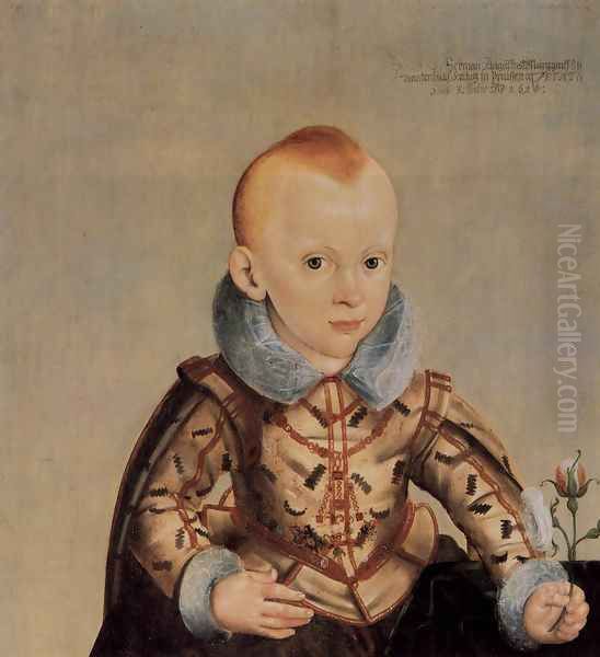 Erdmann August, Crown Prince of Brandenburg-Bayreuth Oil Painting by Heinrich Bollandt