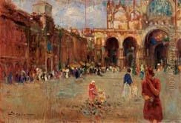 In Piazza San Marco Oil Painting by Attilio Bozzato