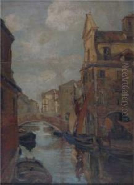 Canal Vena, Chioggia Oil Painting by Attilio Bozzato