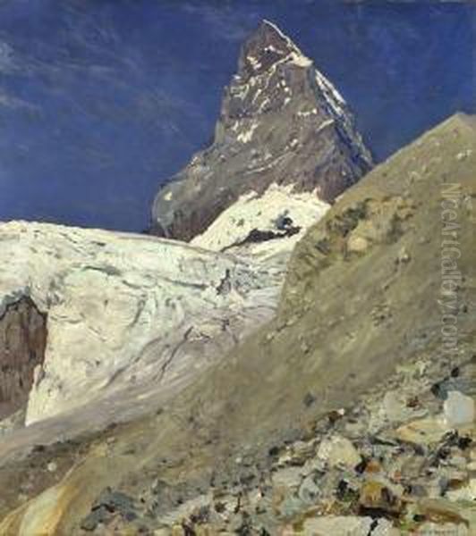 Das Matterhorn Oil Painting by Eugen Felix Prosper Bracht