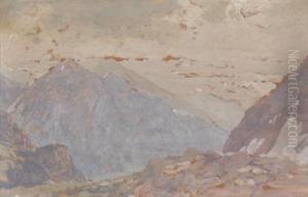 Blick Auf Die Zugspitze Oil Painting by Eugen Felix Prosper Bracht