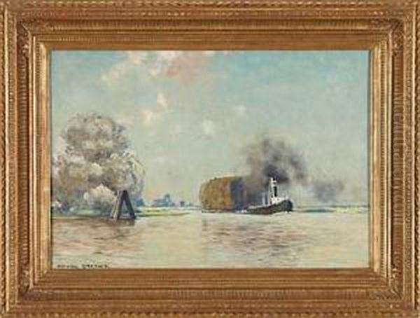 Heukahn Auf Der Havel Oil Painting by Eugen Felix Prosper Bracht