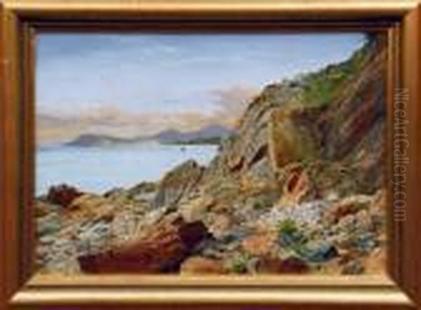 Ligurische Kuste Oil Painting by Eugen Felix Prosper Bracht