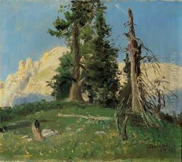 Leinwand. H 41,5; B 46 Cm. Oil Painting by Eugen Felix Prosper Bracht