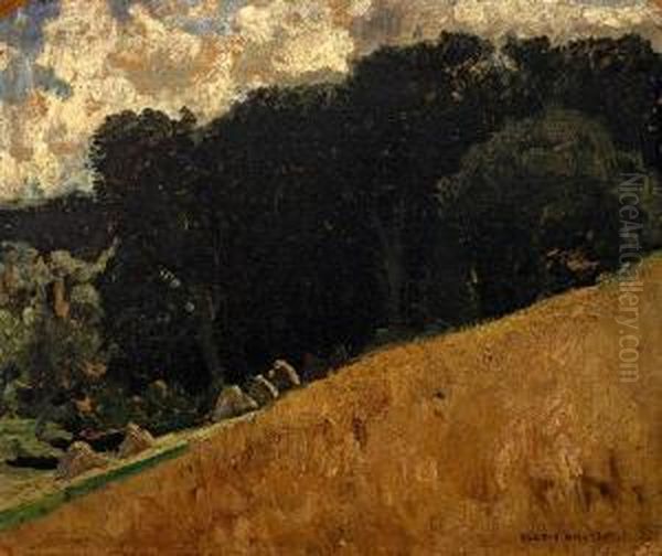 Kornfeld Am Walde. 1898 Oil Painting by Eugen Felix Prosper Bracht