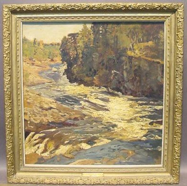 Rushing Water Oil Painting by Eugen Felix Prosper Bracht