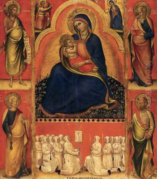 Virgin of Humility with Saints 1381-83 Oil Painting by Giovanni Da Bologna