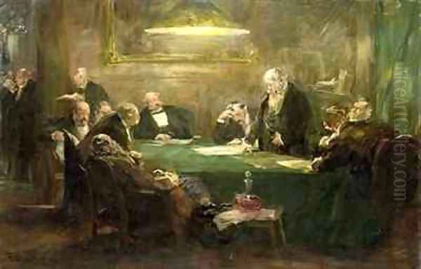 The Meeting of the Board of Directors Oil Painting by Ferdinand Brutt