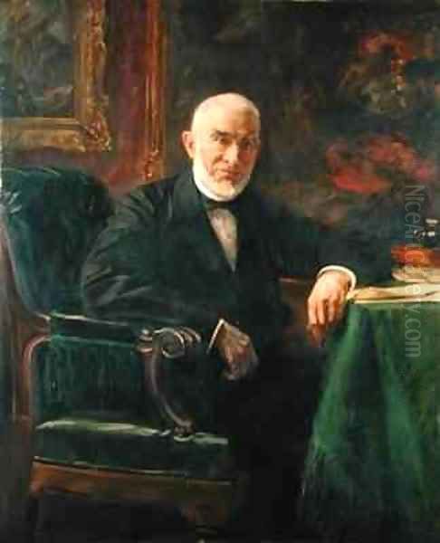 Senator Ferdinand Moring (1818-1900) Oil Painting by Ferdinand Brutt