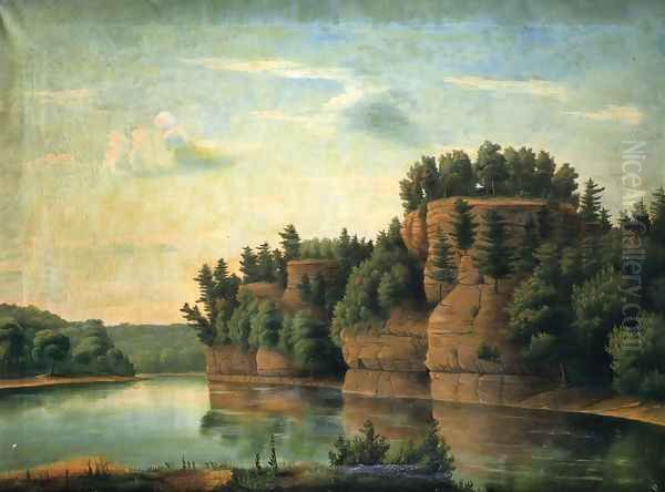 Starved Rock in La Salle County Oil Painting by Julian Edwards Bryant