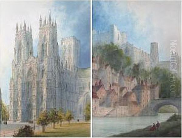 Durham Castle And Cathedral Oil Painting by Paul Braddon