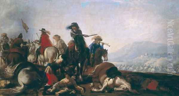 After the Battle Oil Painting by Bernadino Bergognone