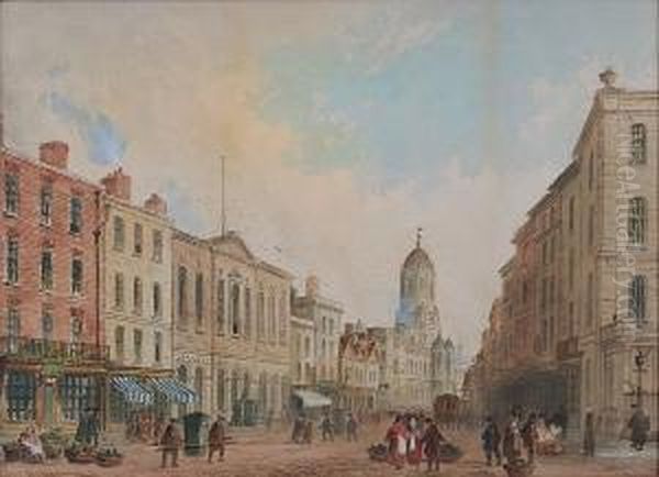 View From Carfax Towards The Old Town Hall And Christ Church, Oxford Oil Painting by Paul Braddon