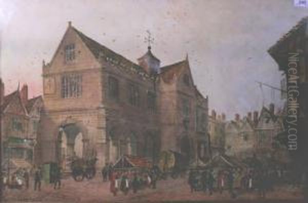 The Old Market Hall, Shrewsbury Oil Painting by Paul Braddon