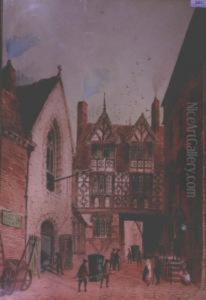 The Council House Gatehouse, Shrewsbury Oil Painting by Paul Braddon