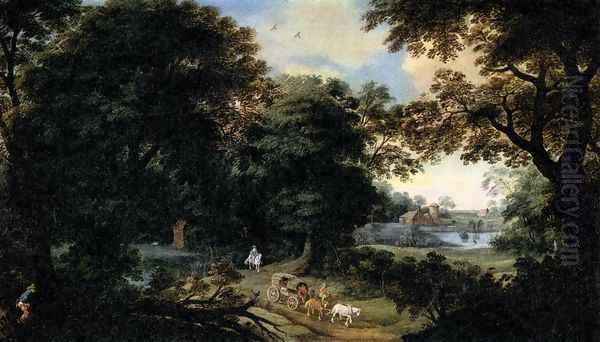 Forest Landscape Oil Painting by Hendrik van der, the Elder Borcht