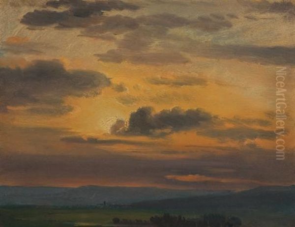 Golden Sunset Oil Painting by William Bradford