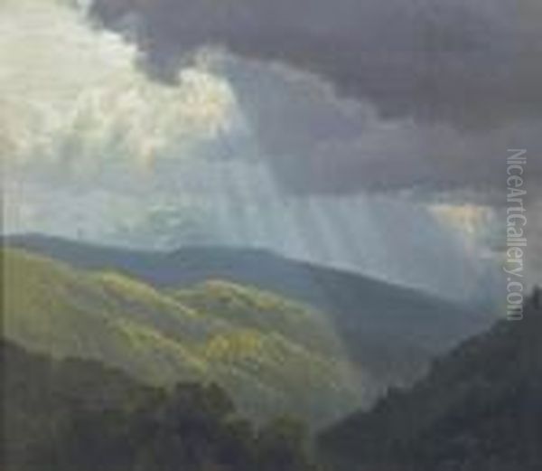 Approaching Storm In The Sierra Nevadas Oil Painting by William Bradford