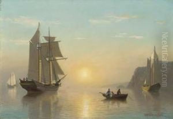 Sunset Calm In The Bay Of Fundy Oil Painting by William Bradford