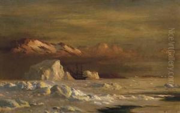 Ship And Icebergs Oil Painting by William Bradford