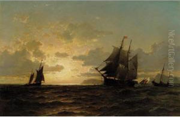 Return Of The Whalers Oil Painting by William Bradford