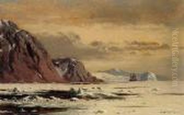 Seascape With Icebergs Oil Painting by William Bradford