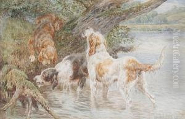 Otter Hounds Oil Painting by Basil Bradley